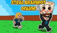 Steal A Brainrot Unblocked Action game cover art on Dino Game Hub platform
